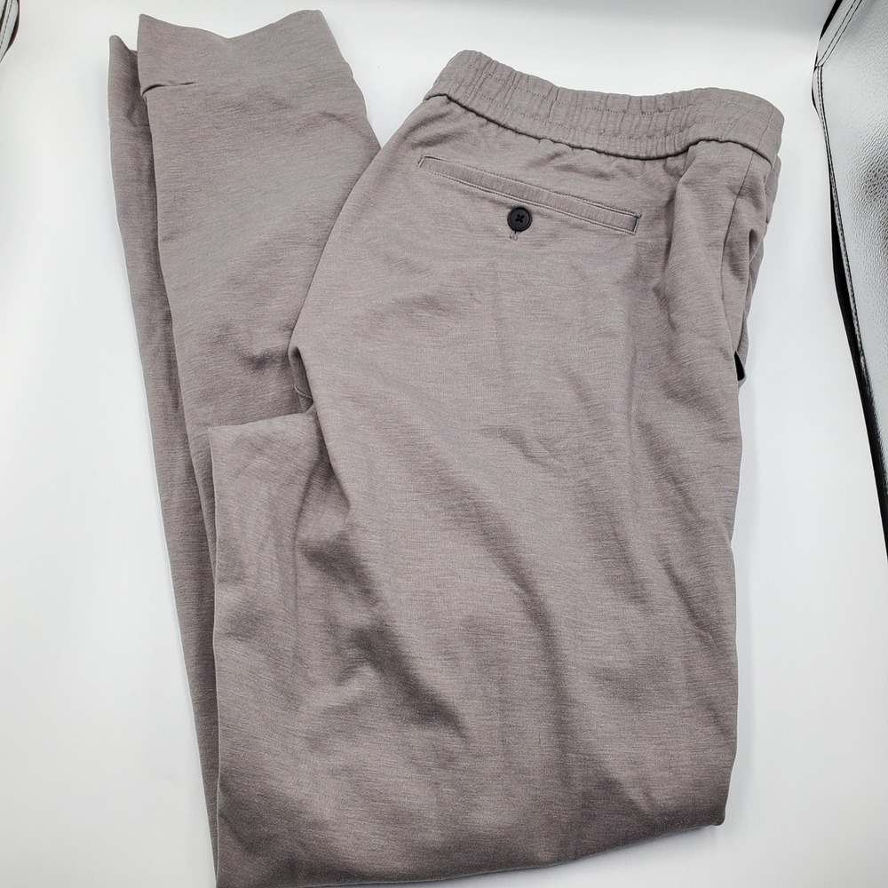 Bonobos Mens XL Long Joggers Grey Heather Stretch Drawstring Tapered Pants